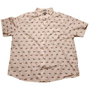 Eddie Bauer Mens Shirt 2XL White Button Up Short Sleeve Baja Surfboard Jeep